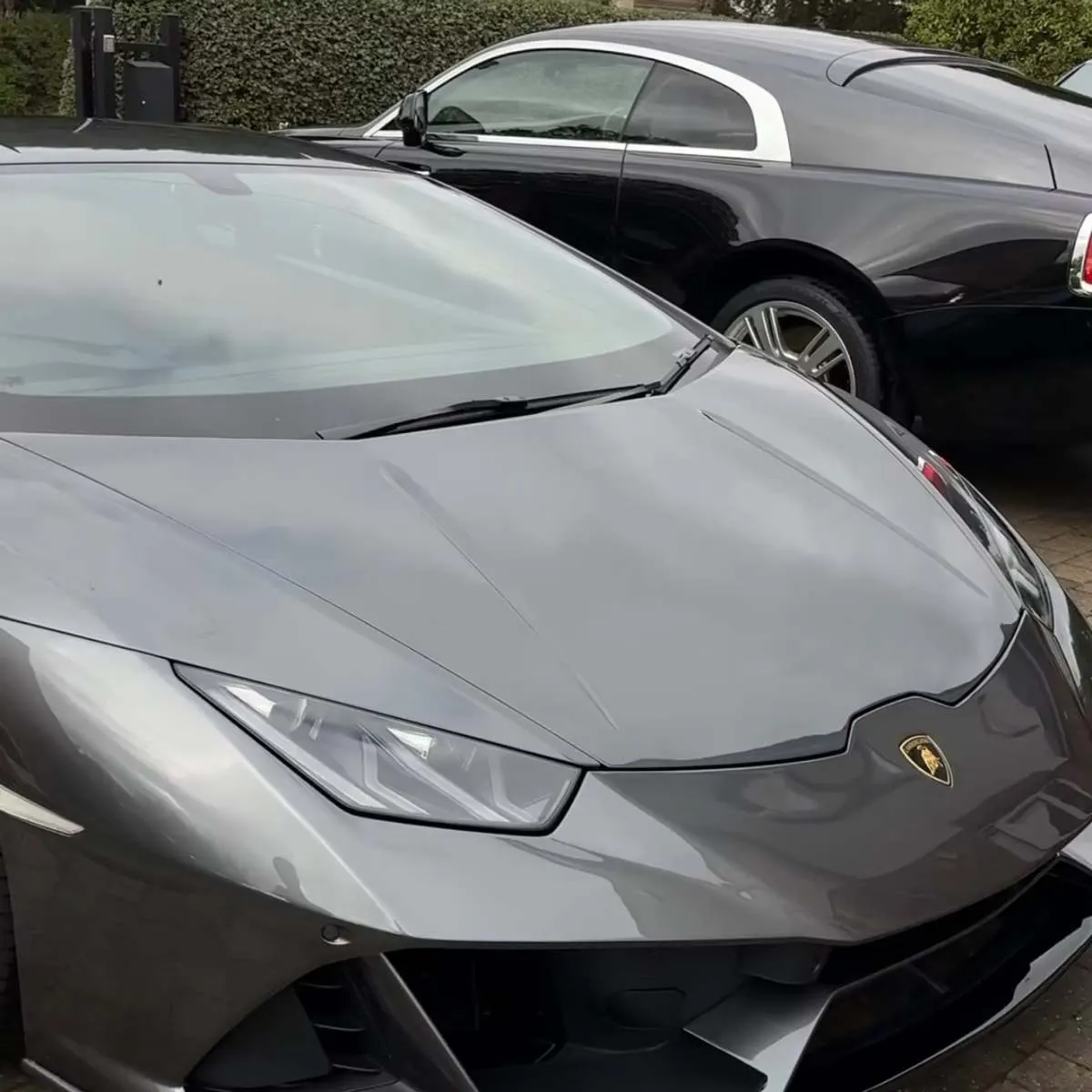 Grey Lamborghini paintwork after machine polishing Porter's Car Detailing Leicestershire